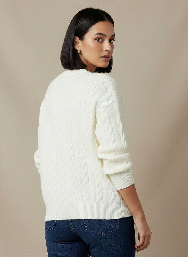 SP Characters Regular Fit Harvard Embroidered Round Neck Sweater - Image 3