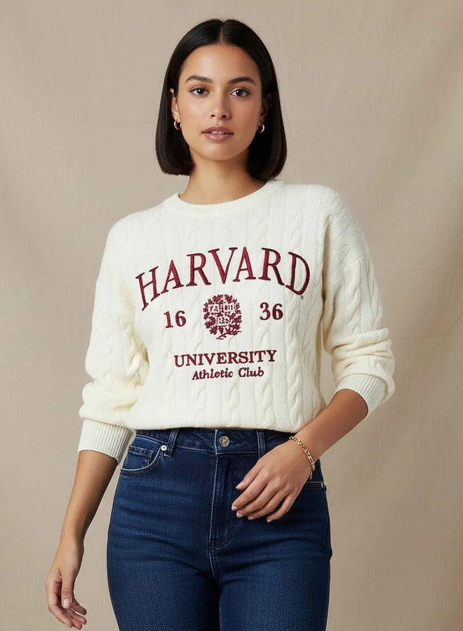 SP Characters Harvard University Round Neck Sweater