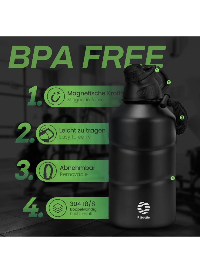 Fjbottle Stainless Steel Water Bottle 1.9L Double-Walled with Magnetic Lid, BPA Free Vacuum Insulated Water Bottle, Big Metal Drinking Bottle Large Capacity Jug Leak-Proof for Sports, Camping, Gym - Image 4