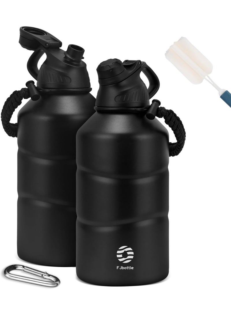 Fjbottle Stainless Steel Water Bottle 1.9L Double-Walled with Magnetic Lid, BPA Free Vacuum Insulated Water Bottle, Big Metal Drinking Bottle Large Capacity Jug Leak-Proof for Sports, Camping, Gym - Image 1