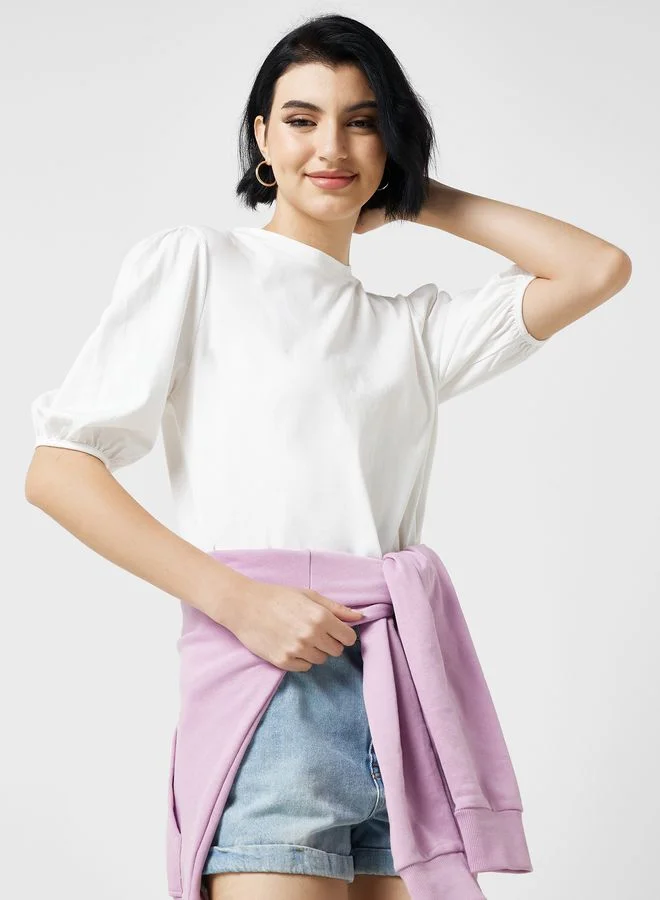 Ginger Basics Puff Sleeved Top
