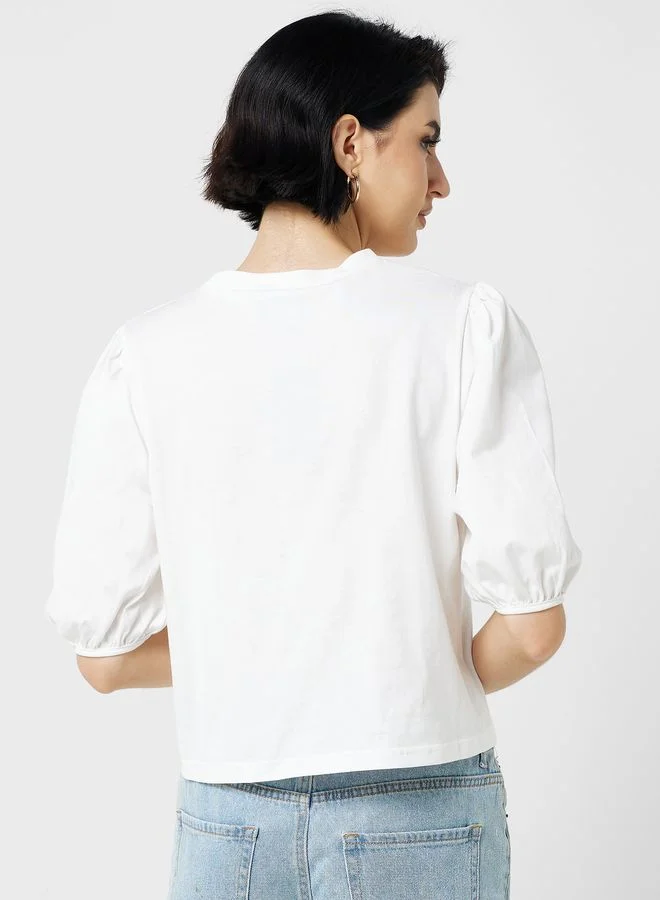 Ginger Basics Puff Sleeved Top