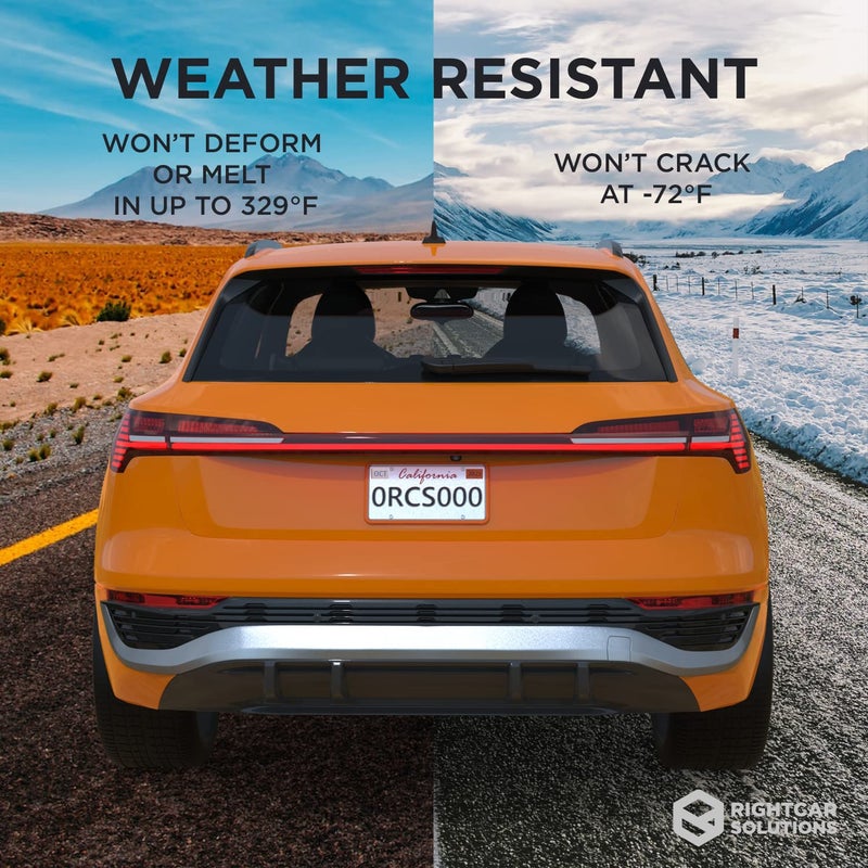 Rightcar Solutions Silicone License Plate Frame Rust Proof, Rattle Proof, Weather Proof Universal License Plate Holder for Front Or Rear, Street Legal, No Obstruction - Orange - Image 5