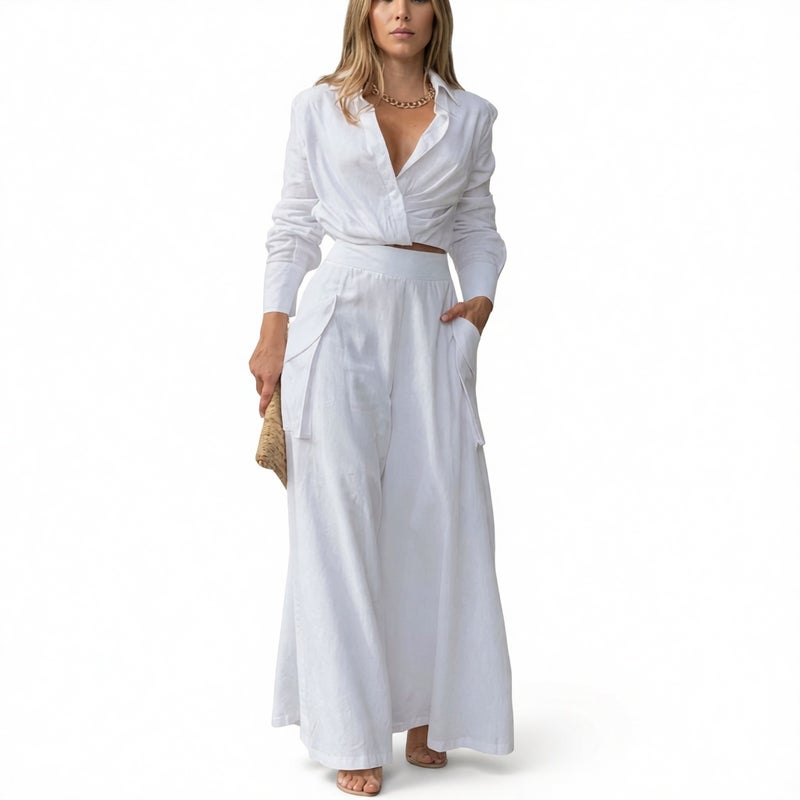Women's Casual Slim Fit Lapel Suit Set - Image 1
