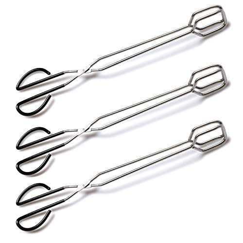 Hiash 16 Inch Extra Long Stainless Steel Kitchen Scissor Tongs, Non-Slip Comfortable Red Grip, Heat Resistant for BBQ and Cooking - Image 1