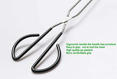 Hiash 16 Inch Extra Long Stainless Steel Kitchen Scissor Tongs, Non-Slip Comfortable Red Grip, Heat Resistant for BBQ and Cooking - Image 3