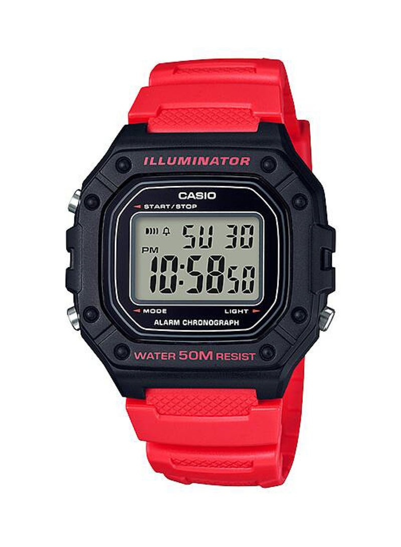 CASIO Men's Youth Digital Watch W-218H-4BVDF - 43 mm - Black/Red - Image 1