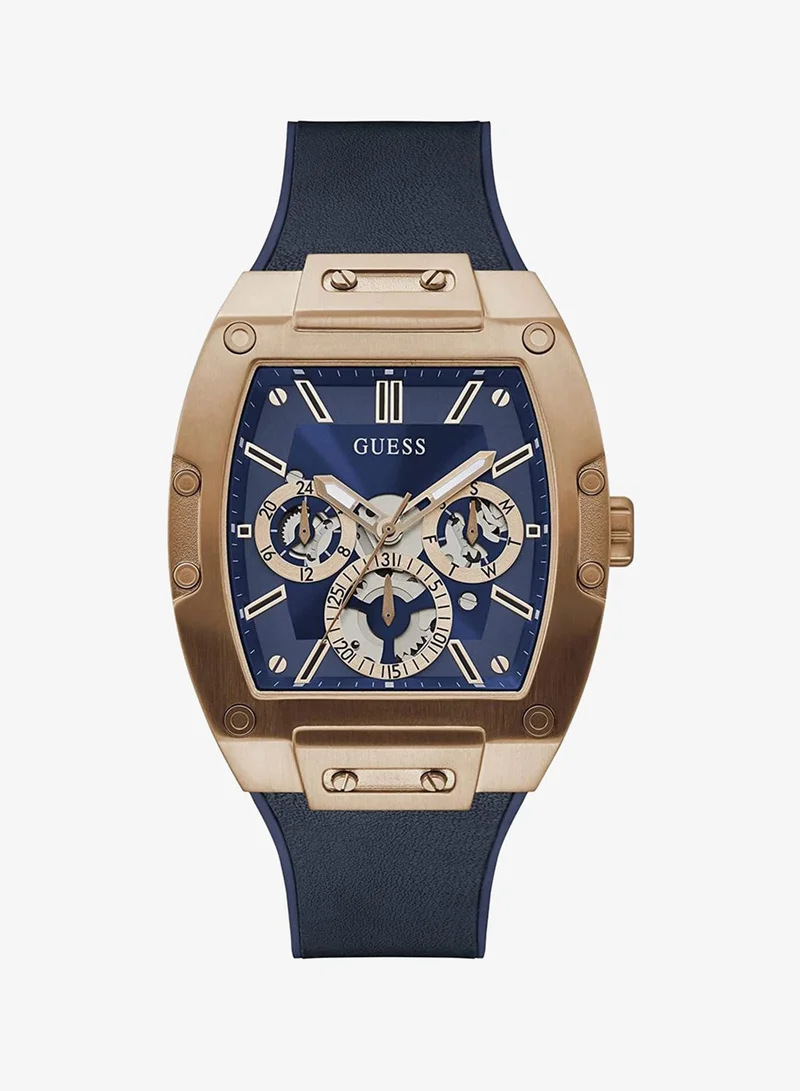 Guess Guess Men's Blue Chronograph Watch with Leather Strap