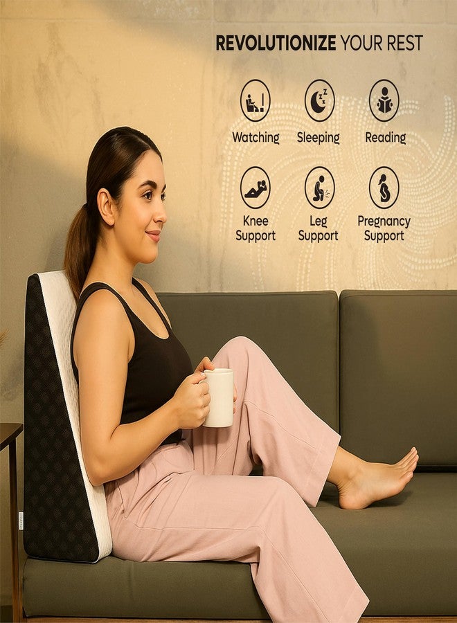 ADMIRAE Wedge Pillow with Memory Foam | Orthopaedic Back Support Cushion for Acid Reflux, Snoring,GERD,Leg Elevation & Pregnancy | Breathable Removable Cover | 2Year Warranty | 18x17.5x10 inch - White - Image 5