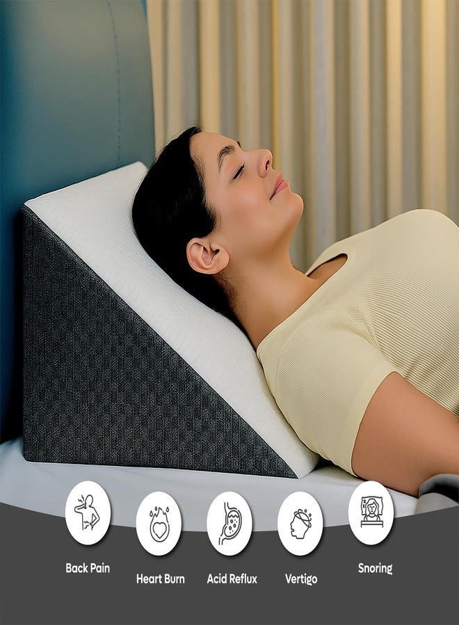 ADMIRAE Wedge Pillow with Memory Foam | Orthopaedic Back Support Cushion for Acid Reflux, Snoring,GERD,Leg Elevation & Pregnancy | Breathable Removable Cover | 2Year Warranty | 18x17.5x10 inch - White - Image 2