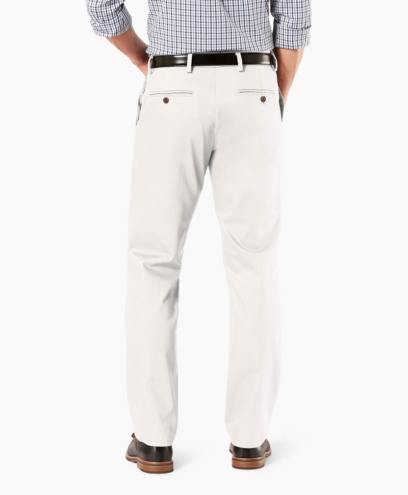 Dockers Men's Straight Fit Signature Lux Cotton Stretch Khaki Pant, Cloud, 32W x 34L - Image 4