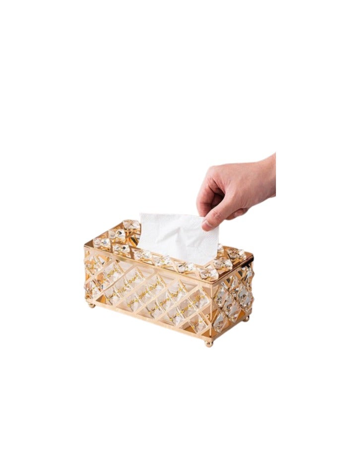 علبة مناديل كريستال دهبي – AW - Image 1