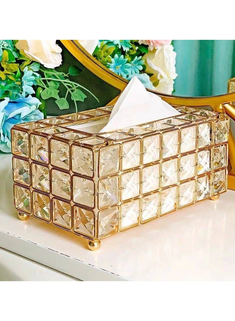 علبة مناديل كريستال دهبي – AW - Image 2