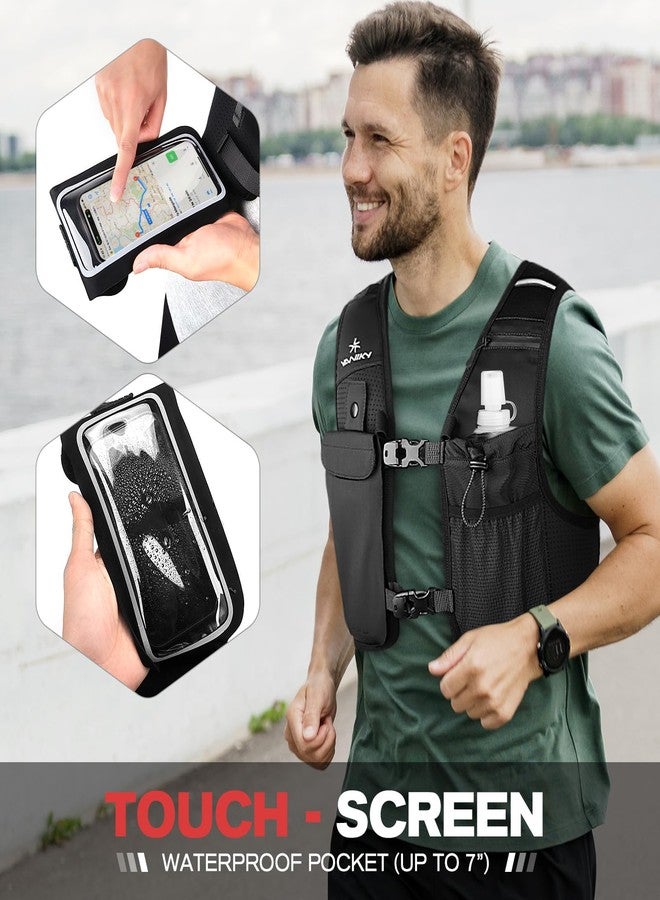 YANIKY Running Vest for Women Men, Lightweight Breathable Hydration Vest with 500ml Soft Flask, Adjustable Reflective Running Vest with Pockets for Trail Running Hiking - Image 3