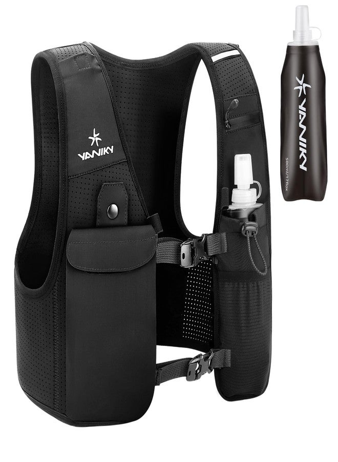 YANIKY Running Vest for Women Men, Lightweight Breathable Hydration Vest with 500ml Soft Flask, Adjustable Reflective Running Vest with Pockets for Trail Running Hiking - Image 1