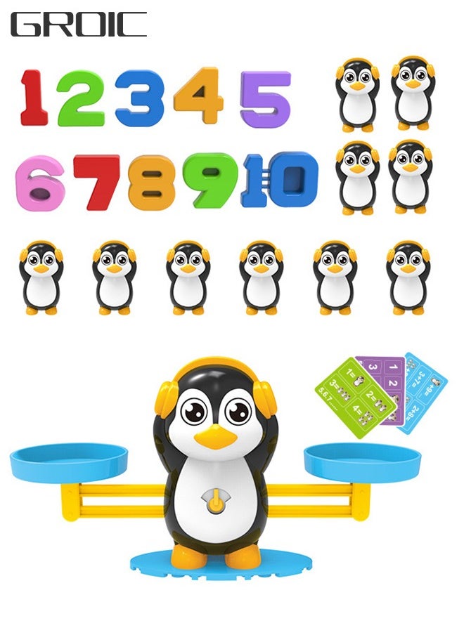 GROIC Balance Math Game and Counting Penguin Set for Kids, STEM Math Educational Toys Preschool Activities Early Educational Toys  - Image 1