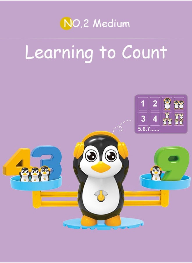 Balance Math Game and Counting Penguin Set for Kids, STEM Math Educational Toys Preschool Activities Early Educational Toys