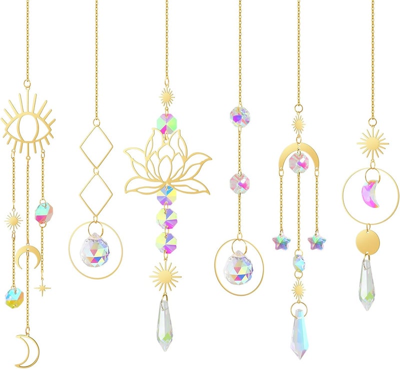 ilclviz - Hanging Glass Suncatcher, Prism with Hanging Chain, Window Glass Spheres - Image 1