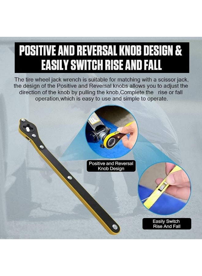 Ratchet Wrench for Scissor Jack – Reinforced Labor-Saving Car Tire Jack Wrench with Positive/Reversal Knob - Image 2