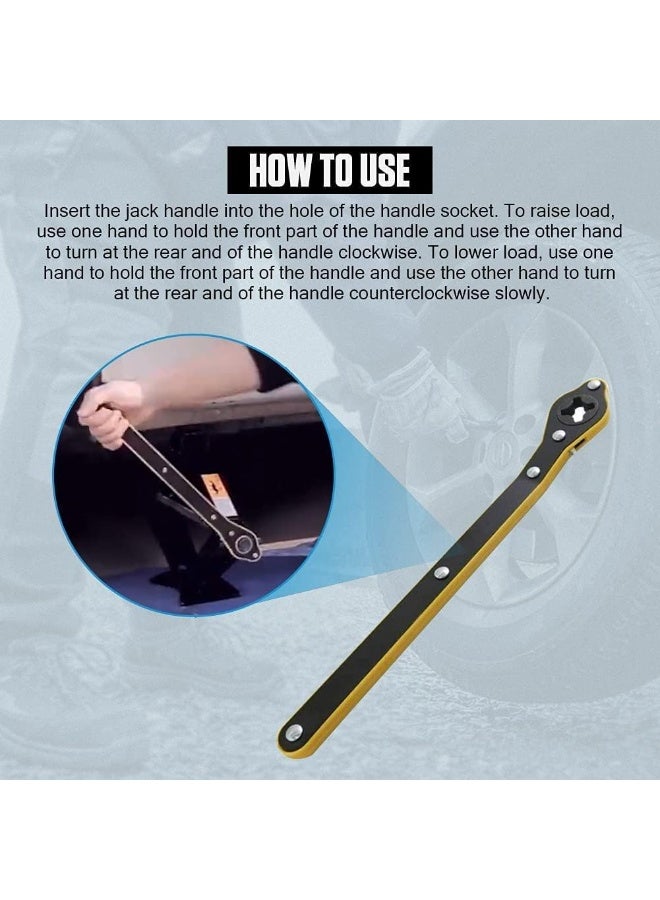 Ratchet Wrench for Scissor Jack – Reinforced Labor-Saving Car Tire Jack Wrench with Positive/Reversal Knob - Image 3