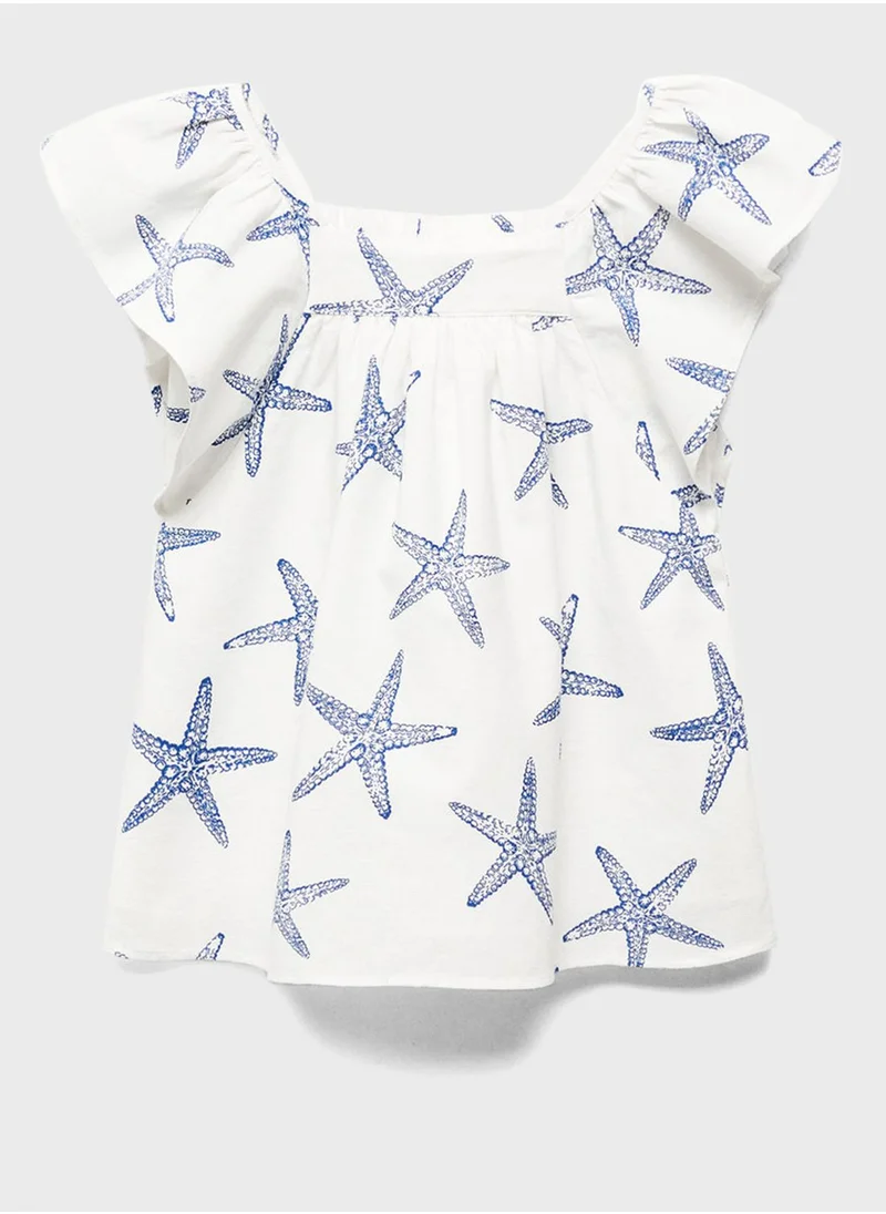 MANGO Kids Star Printed Top