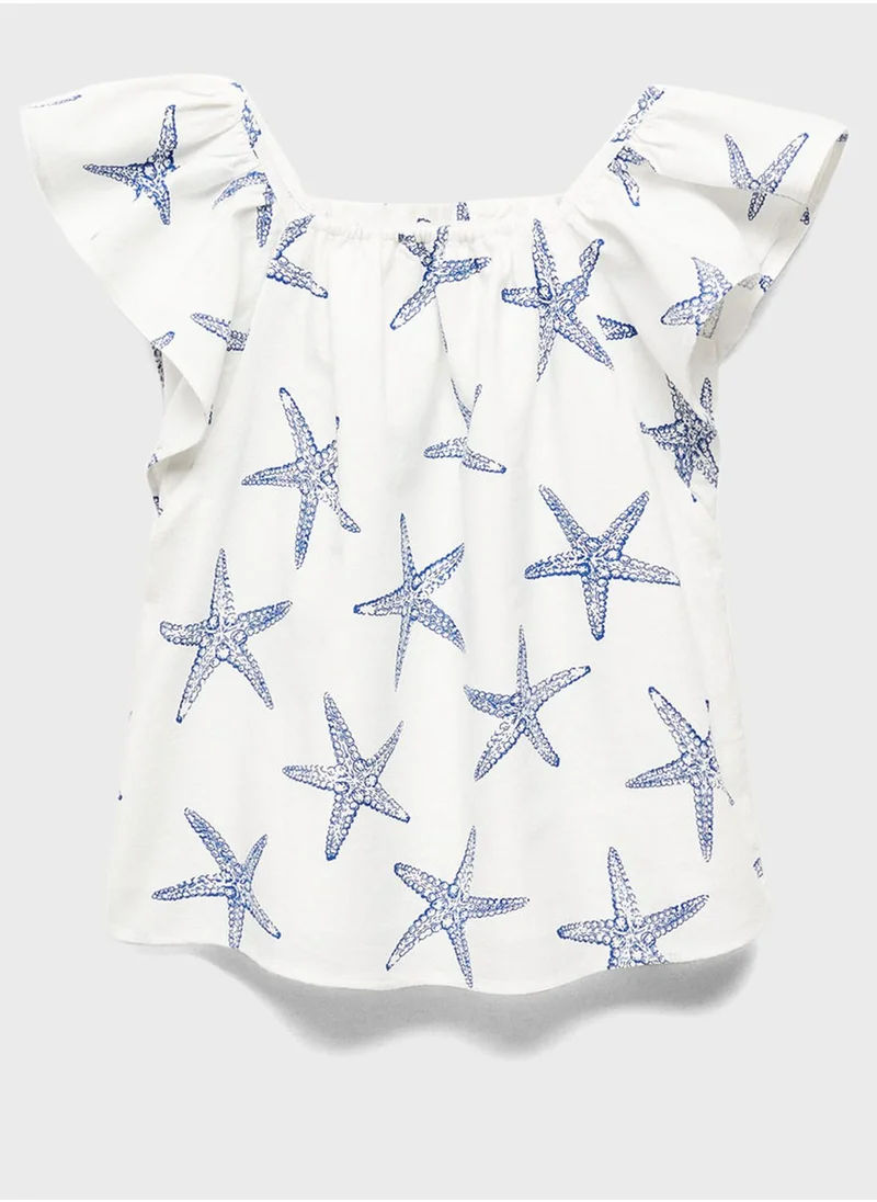 MANGO Kids Star Printed Top