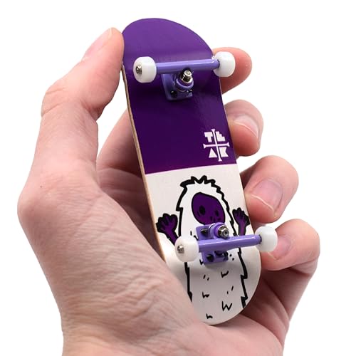 Teak Tuning 32mm Pro Fingerboard Heat Transfer Graphic Complete - Fully Assembled with Pro Level Parts - Pro Shaped Wood Deck (34x97mm), UltraSpin Wheels, Prodigy Trucks - Purple Yeti - Image 1