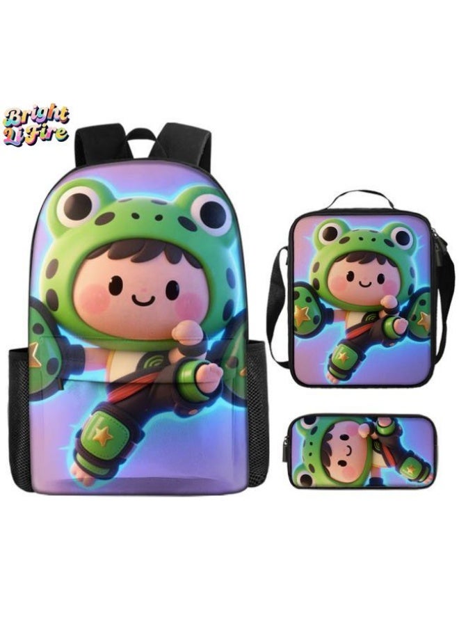 Bright Li Fire Fashion is unlimited! Cartoon bag three-piece set, suitable for a variety of scenes for students and teenagers (available for students, children, friends on outings, mountain climbing, schooling, etc.) - 52 - Image 1