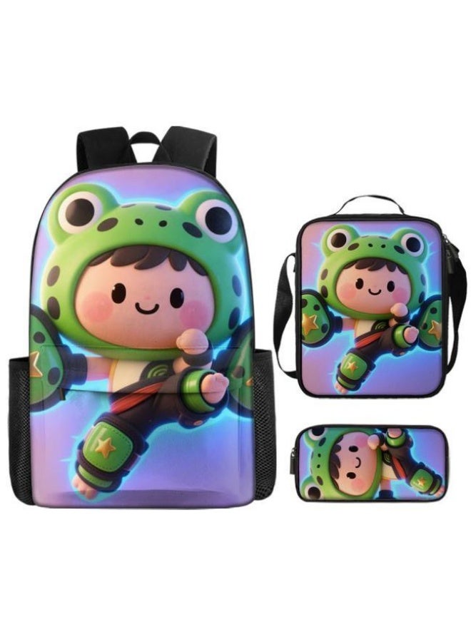 Bright Li Fire Fashion is unlimited! Cartoon bag three-piece set, suitable for a variety of scenes for students and teenagers (available for students, children, friends on outings, mountain climbing, schooling, etc.) - 52 - Image 2
