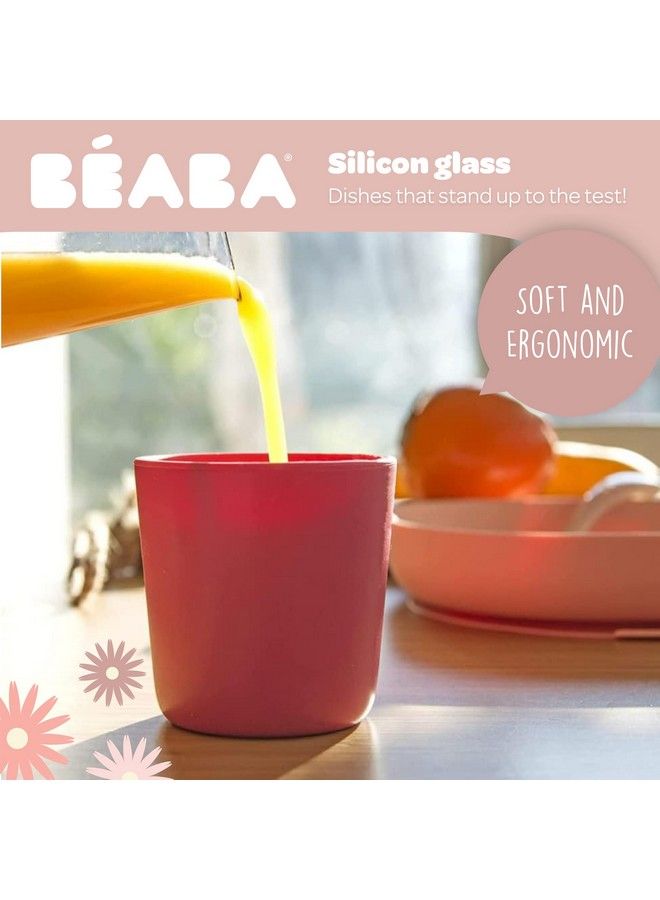 BEABA كوب تدريب سيليكون 100% للأطفال والرضع مضاد للانزلاق خالي من BPA وردي - Image 3
