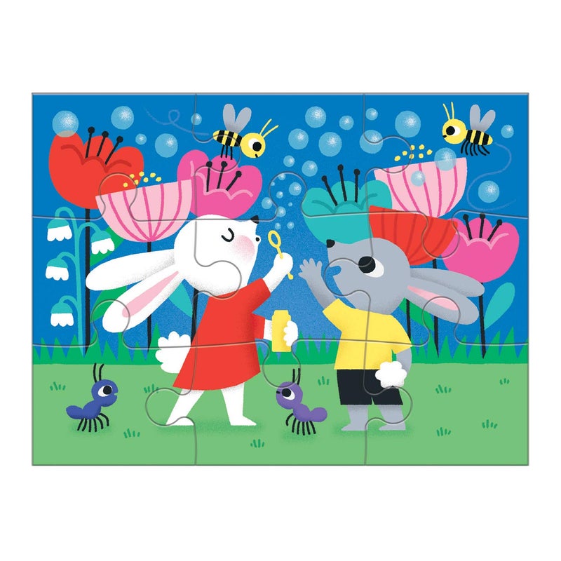 Mudpuppy Mindfulness 4-in-a-Box Puzzle Set â€“ Includes 4 Progressive Jigsaw Puzzles for Kids with 4-12 Pieces â€“ Features Colorful Animal Illustrations for Ages 2-5 - Image 2