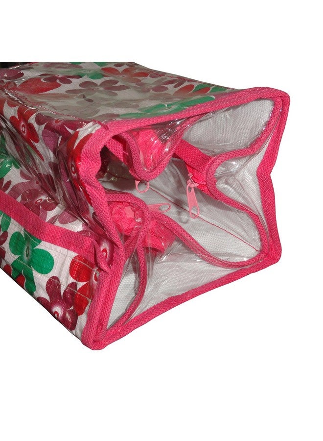 atorakushon® Fabric Toiletry Bag Makeup Pouch Vanity Travelling Box Jewellery Necklace Organizer for Women and Girls (Pink) - Image 5