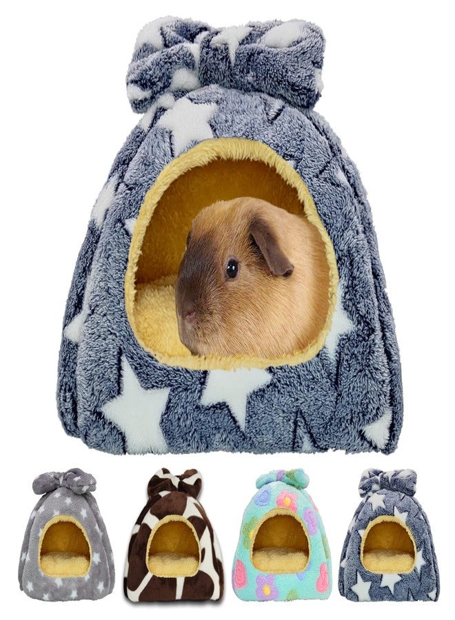 GINIDEAR Guinea Pig Bed, Guinea Pig Warm Hideout House Accessories Cozy Bed for Small Animals Hamsters Chinchillas Dwarf Bunnies Hedgehogs. M, Grey Stars. - Image 1