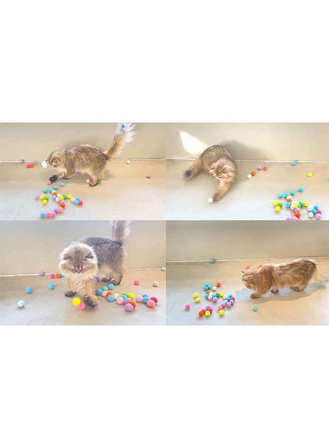 31 Pcs Loading Cat Ball Toy Launcher Gun, Cat Ball Pick Up Toys, 30 Plush Plush Pompom Pom-Pom Launcher Cat Toys, 1 Gun, Fun Interactive Cat Toys for Bored Indoor Adult Cats, Cute Kitten Toys, Puppy Toys (Random Colors) - Image 4