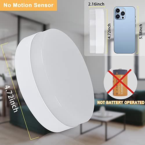 DINGLILIGHTING DLLT 12W LED Flush Mount Ceiling Light, 4.72" Flat Modern Round Lighting Fixture, 100W Equivalent White Ceiling Lamp for Closet/Bathroom/Hallway/Porch/Laundry Room, 6000K Cool White, Non-Dimmable - Image 2