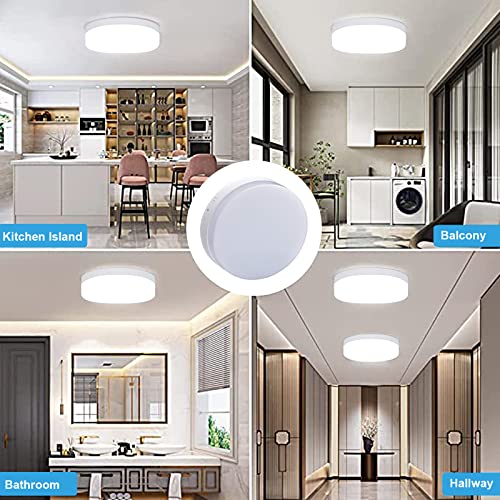 DINGLILIGHTING DLLT 12W LED Flush Mount Ceiling Light, 4.72" Flat Modern Round Lighting Fixture, 100W Equivalent White Ceiling Lamp for Closet/Bathroom/Hallway/Porch/Laundry Room, 6000K Cool White, Non-Dimmable - Image 3