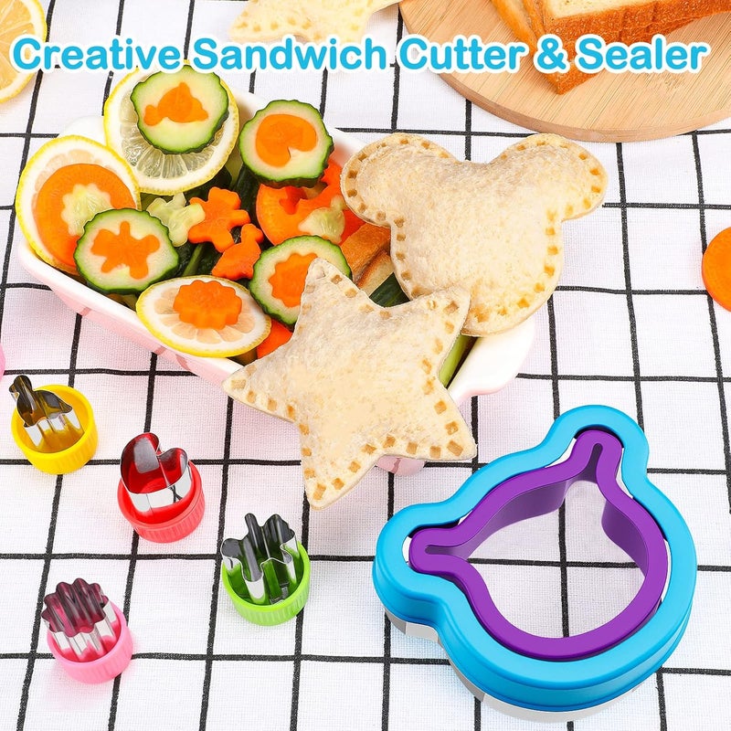 HINZER 8 Pcs Sandwich Cutter Maker, Bear Mouse Unicorn Star Shape Sandwich Cutters for Kids Lunch, Bread Decruster Sandwiches Cruster Fruit Cutters Cookie Mold for Boys Girls Bento Box - Image 4