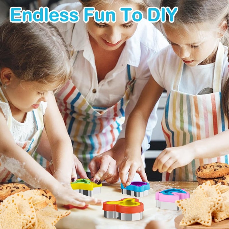 HINZER 8 Pcs Sandwich Cutter Maker, Bear Mouse Unicorn Star Shape Sandwich Cutters for Kids Lunch, Bread Decruster Sandwiches Cruster Fruit Cutters Cookie Mold for Boys Girls Bento Box - Image 2