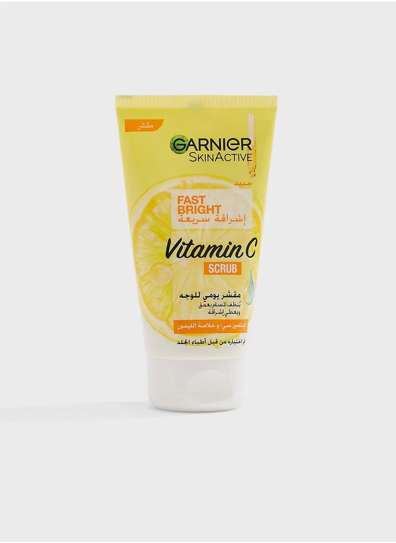 Garnier Skinactive Fast Bright Scrub With Vitamin C & Lemon - 150 Ml