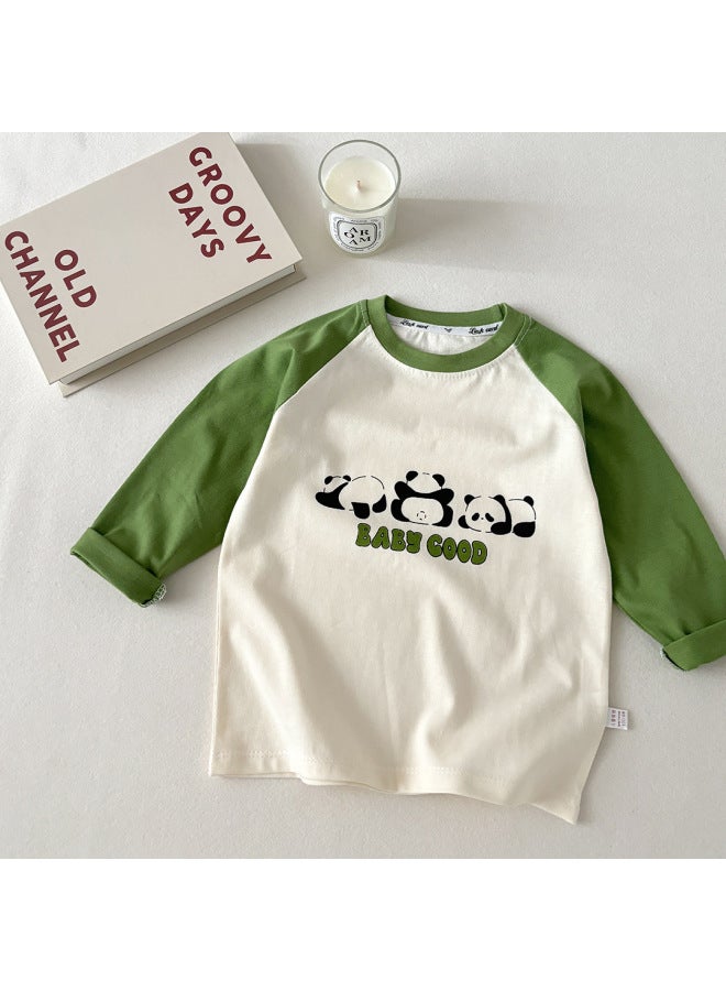 New Long-sleeved Single-piece Children's T-shirt Pure Cotton Cotton Boy's Top Girl's Baby A-class Pure Cotton Clothes Cartoon Trendy Kids