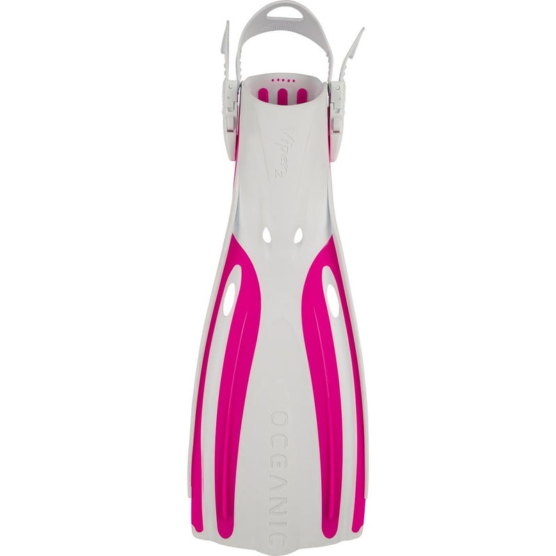 OCEANIC Viper 2 Fins Open Heel Suitable for All Scuba Diving Snorkeling Skill Levels Lightweight Comfortable Easy to get on and Keep on Fits Wide Range of Boot Styles WhitePink XS - Image 2
