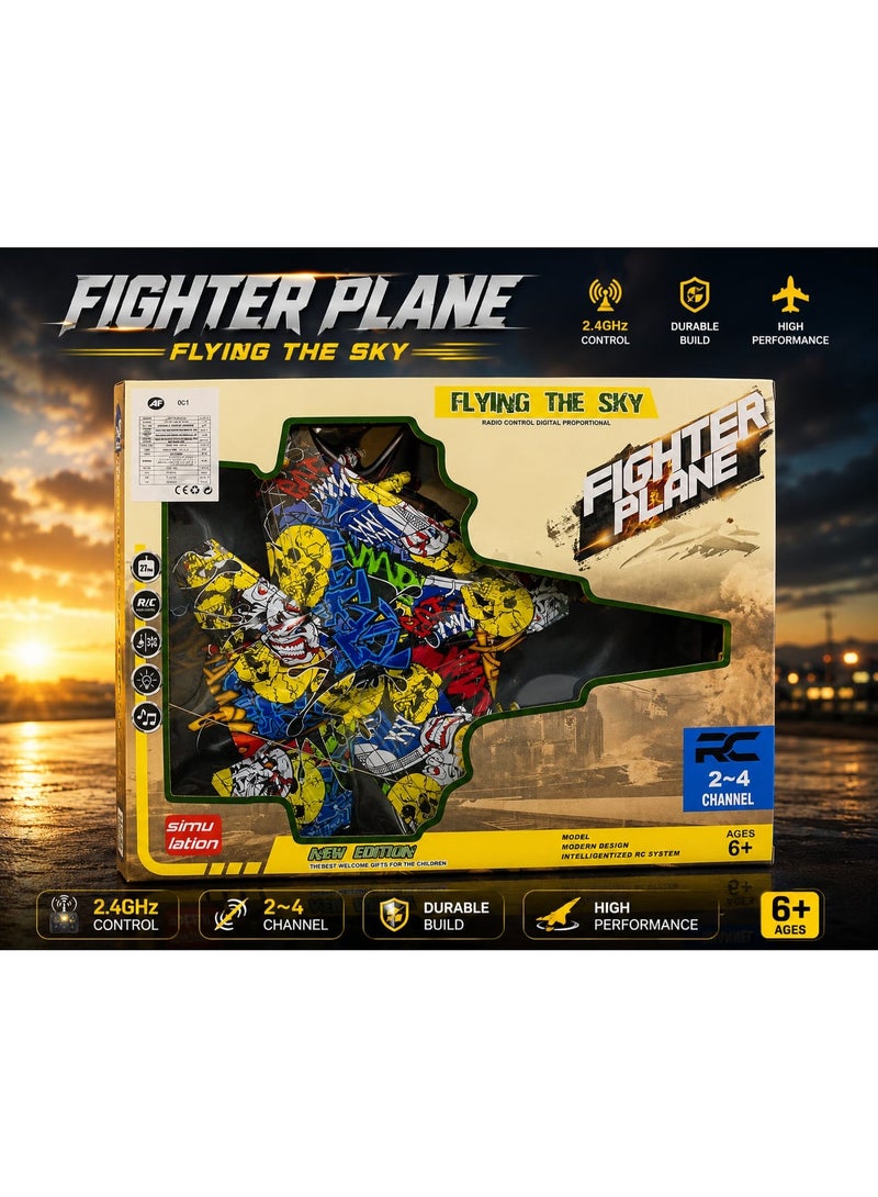 RC Fighter Jet Toy for Kids – 2.4GHz Remote Control – 2 to 4 Channels – Rechargeable with Lights & Sound Effects – Ages 6+