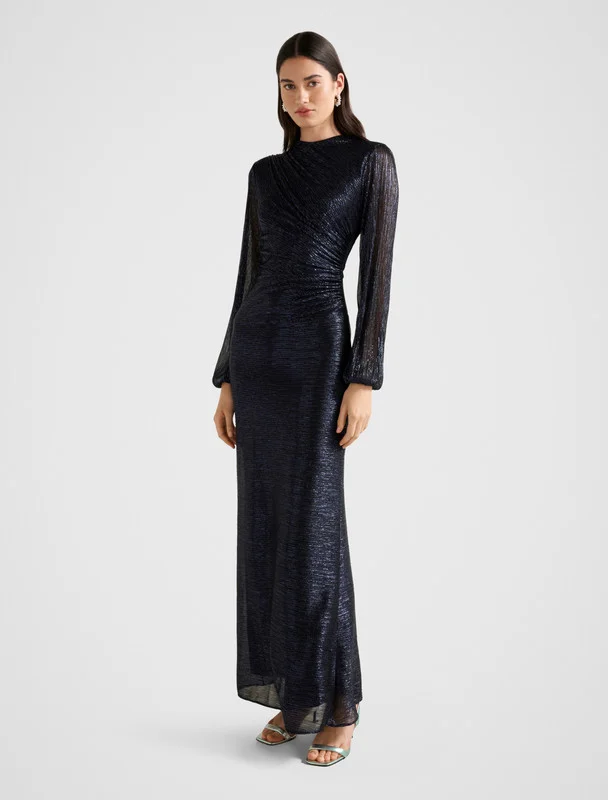 Forever New Kristen Long Sleeve Plisse Maxi