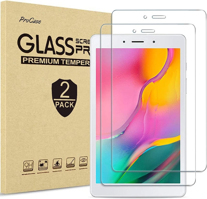 Procases [2 Pack] Galaxy Tab A 8.0 2019 Screen Protector T290 T295, Tempered Glass Screen Film Guard For 8.0 Inch Galaxy Tab A 2019 Without S Pen Model Sm-T290 (Wi-Fi) Sm-T295 (Lte) - Image 1
