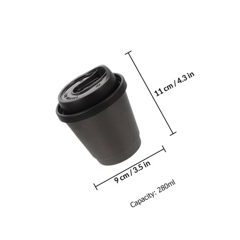 90mm Black Disposable Double Layer Paper Cups With Leak Proof Lids For Hot Cold Beverages - Image 3