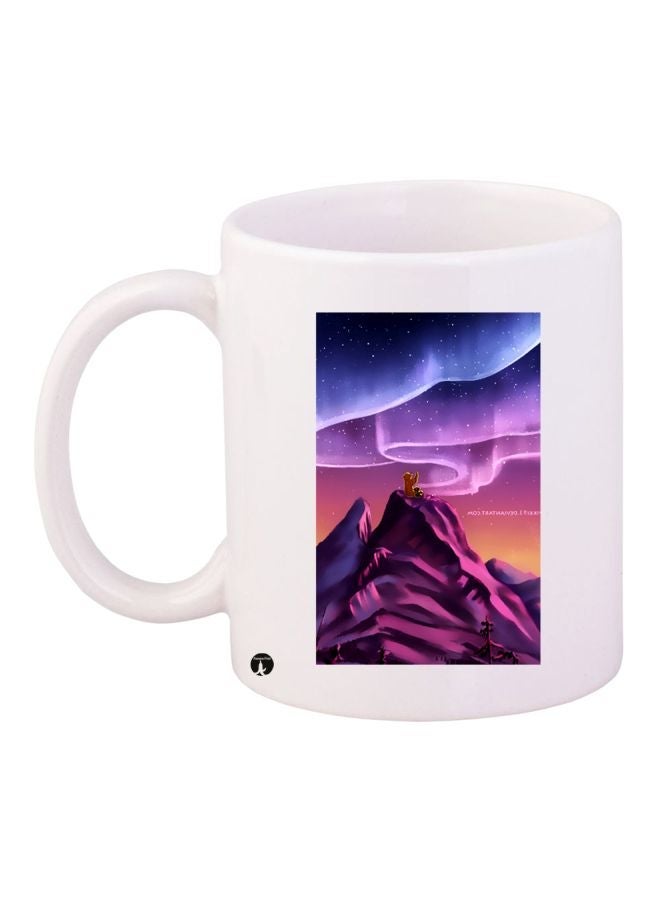 RYN Mountain Printed Coffee Mug White/Purple/Blue 11ounce