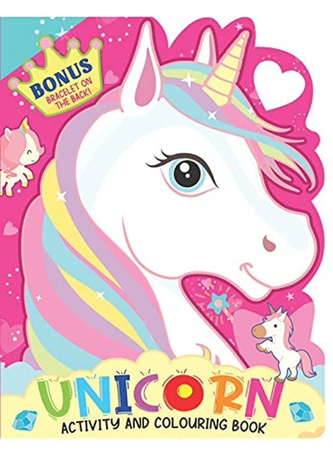 Unicorn Activity And Colouring Book Die Cut Animal Shaped Book