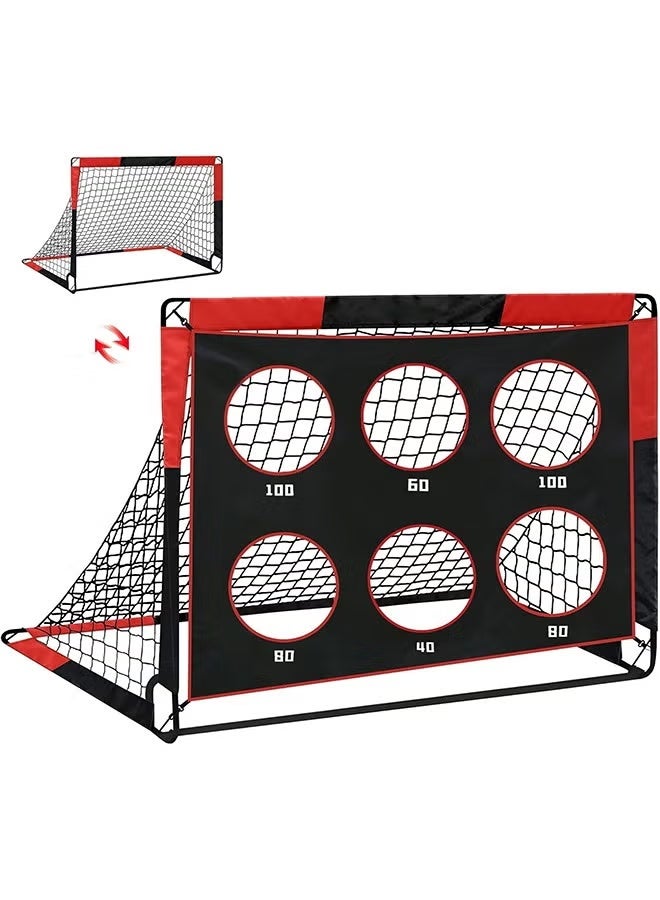 WALALLA Football Goal Pop Up Football Net 2 In 1 Kids Football Goal for the Garden Portable Football Goal Indoor Outdoor Foldable Football Training with Target Goal Net 150*120*120 cm - Image 1