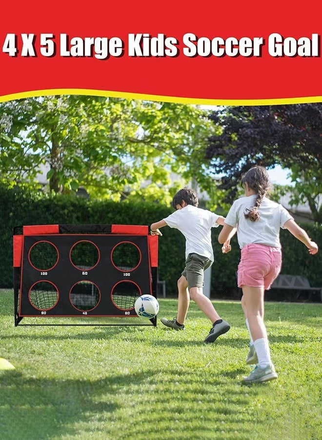 WALALLA Football Goal Pop Up Football Net 2 In 1 Kids Football Goal for the Garden Portable Football Goal Indoor Outdoor Foldable Football Training with Target Goal Net 150*120*120 cm - Image 4