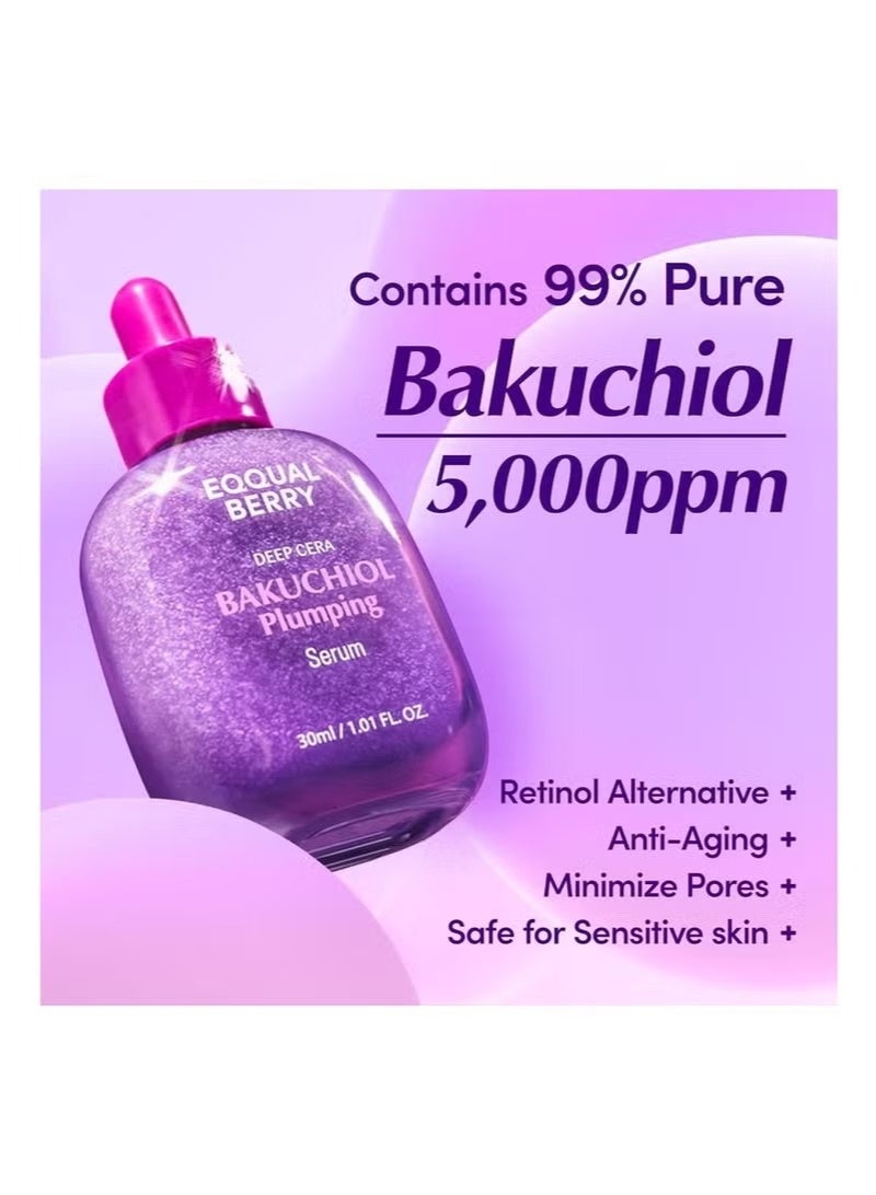 eqqualberry Equalberry Bakuchiol Plumping Serum – Minimizes Pores & Wrinkles | Retinol Alternative for Sensitive Skin | Boosts Firmness & Elasticity with Ceramides & Peptides – 30 ml - Image 2
